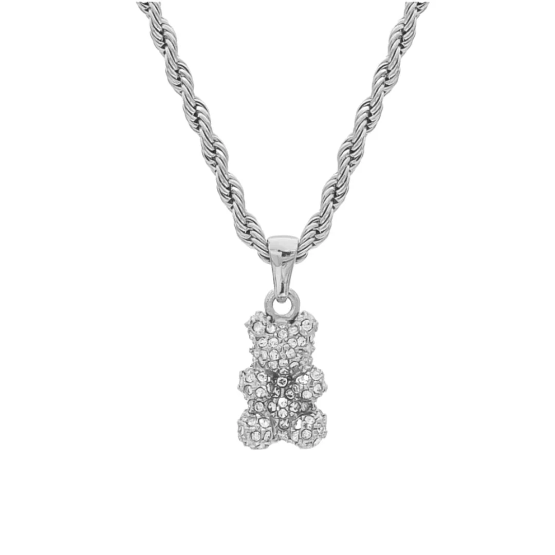 Pavé Bear Pendant Necklace - Image 3