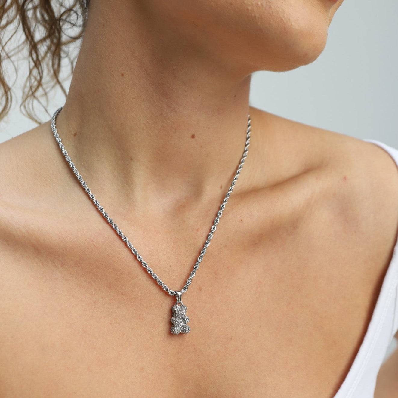Pavé Bear Pendant Necklace - Image 5