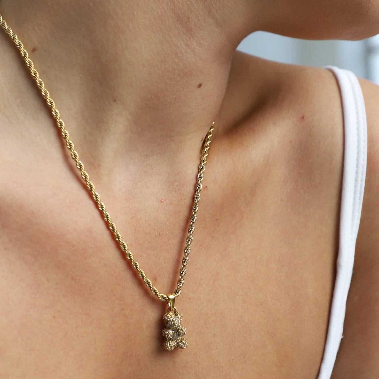 Pavé Bear Pendant Necklace - Image 6