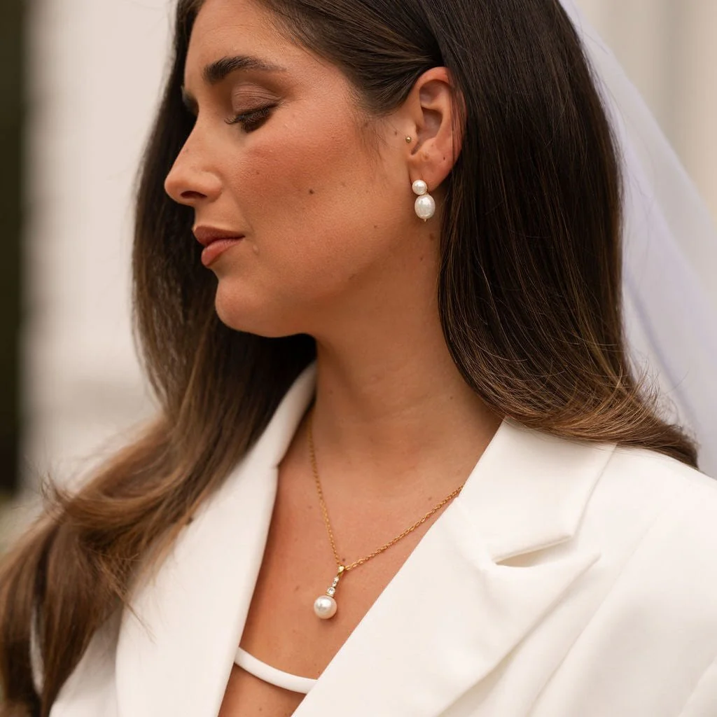 Robyn Pearl Drop Earrings - Image 5